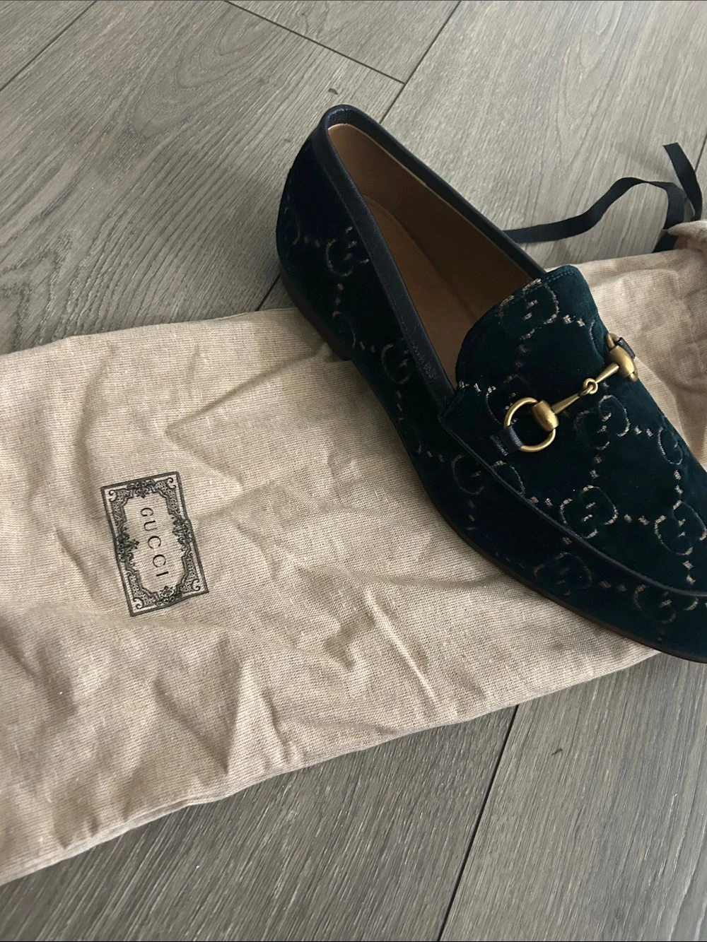 Gucci Blue Velvet Horsebit Men’s Loafers